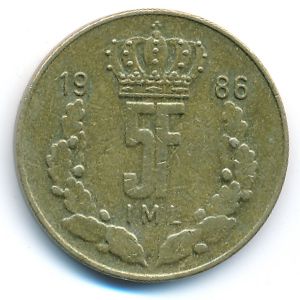 Люксембург, 5 франков (1986 г.)