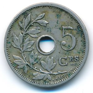 Бельгия, 5 сентим (1907 г.)