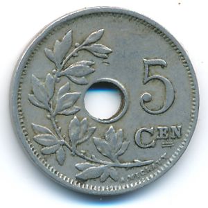 Бельгия, 5 сентим (1924 г.)