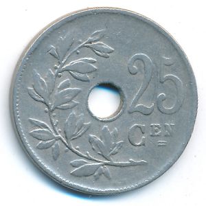 Belgium, 25 centimes, 1921