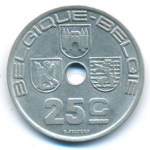 Belgium, 25 centimes, 1939