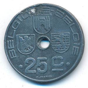 Belgium, 25 centimes, 1942