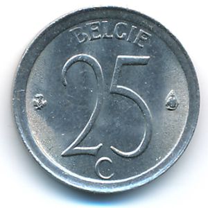Belgium, 25 centimes, 1972