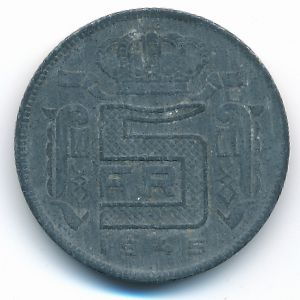 Бельгия, 5 франков (1945 г.)
