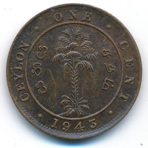 Цейлон, 1 цент (1943 г.)
