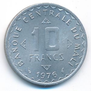 Mali, 10 francs, 1976