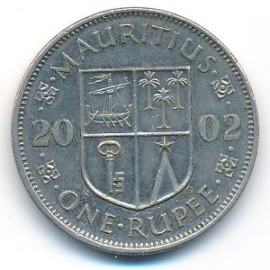 Mauritius, 1 rupee, 2002