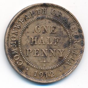 Australia, 1/2 penny, 1912