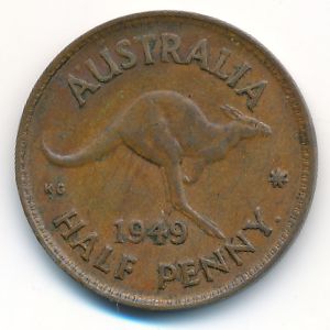 Австралия, 1/2 пенни (1949 г.)
