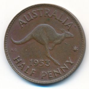 Австралия, 1/2 пенни (1953 г.)