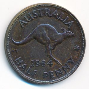 Австралия, 1/2 пенни (1964 г.)