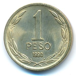 Chile, 1 peso, 1990
