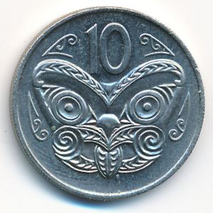 New Zealand, 10 cents, 1977