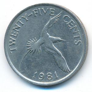 Bermuda Islands, 25 cents, 1981