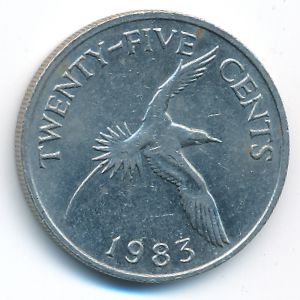 Bermuda Islands, 25 cents, 1983