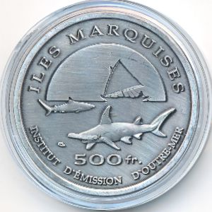 Маркизские острова., 500 франков (2014 г.)