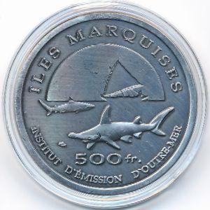 Маркизские острова., 500 франков (2014 г.)