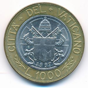 Ватикан, 1000 лир (1997 г.)