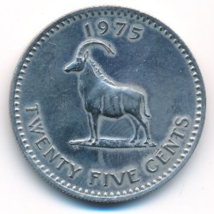Rhodesia, 25 cents, 1975