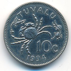 Tuvalu, 10 cents, 1994