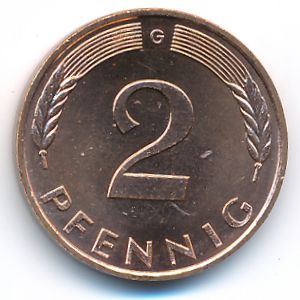 ФРГ, 2 пфеннига (1991 г.)
