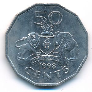Свазиленд, 50 центов (1998 г.)