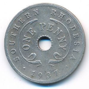 Южная Родезия, 1 пенни (1937 г.)