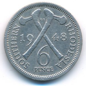 Южная Родезия, 6 пенсов (1948 г.)
