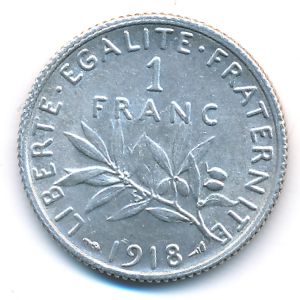 Франция, 1 франк (1918 г.)
