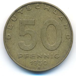 ГДР, 50 пфеннигов (1950 г.)