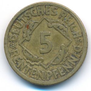 Веймарская республика, 5 рентенпфеннигов (1924 г.)