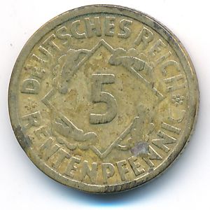 Веймарская республика, 5 рентенпфеннигов (1924 г.)