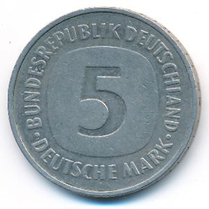 West Germany, 5 mark, 1979