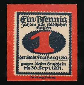 Нотгельды Германии, 1 пфенниг (1921 г.)