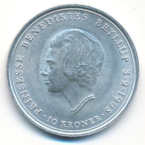Дания, 10 крон (1968 г.)