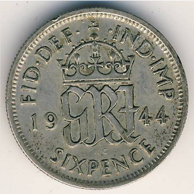 Великобритания, 6 пенсов (1944 г.)