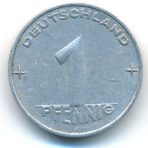 ГДР, 1 пфенниг (1953 г.)