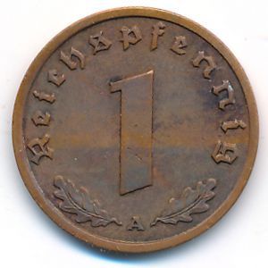 Третий Рейх, 1 рейхспфенниг (1939 г.)