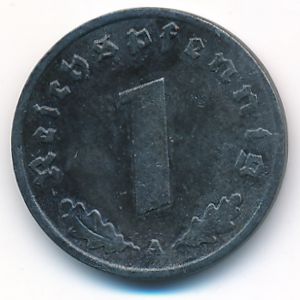 Nazi Germany, 1 reichspfennig, 1943