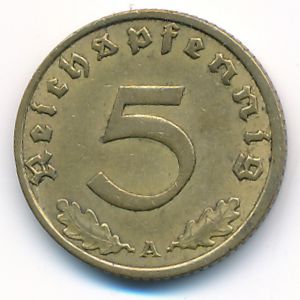 Третий Рейх, 5 рейхспфеннигов (1936 г.)