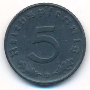 Третий Рейх, 5 рейхспфеннигов (1940 г.)