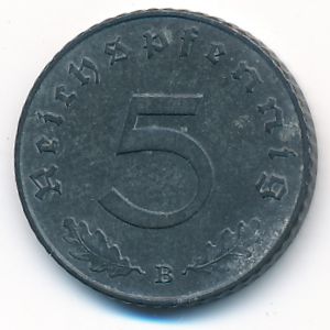 Nazi Germany, 5 reichspfennig, 1940