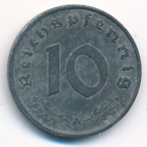 Nazi Germany, 10 reichspfennig, 1942