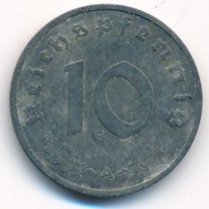 Nazi Germany, 10 reichspfennig, 1943