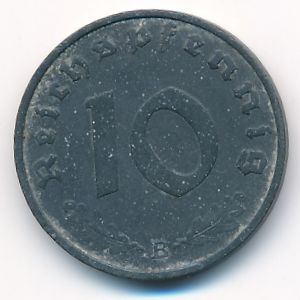 Nazi Germany, 10 reichspfennig, 1944