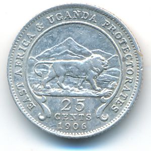 Восточная Африка, 25 центов (1906 г.)