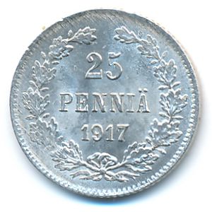 Finland, 25 pennia, 1917