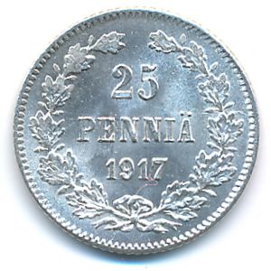 Finland, 25 pennia, 1917