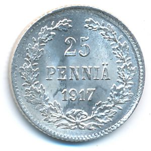 Finland, 25 pennia, 1917