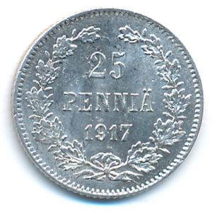 Finland, 25 pennia, 1917